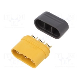 10 pcs : MR60-M - Plug, DC supply, MR60, male, PIN: 3, for cable, soldering, yellow
