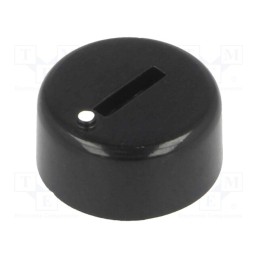 10 pcs : - Knob, miniature, plastic, Øshaft: 6mm, Ø12x4.5mm, black, push-in