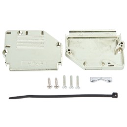 1 pcs - Amphenol ICC 863093C Series Thermoplastic Angled, Straight D Sub Backshell, 37 Way, Strain Relief