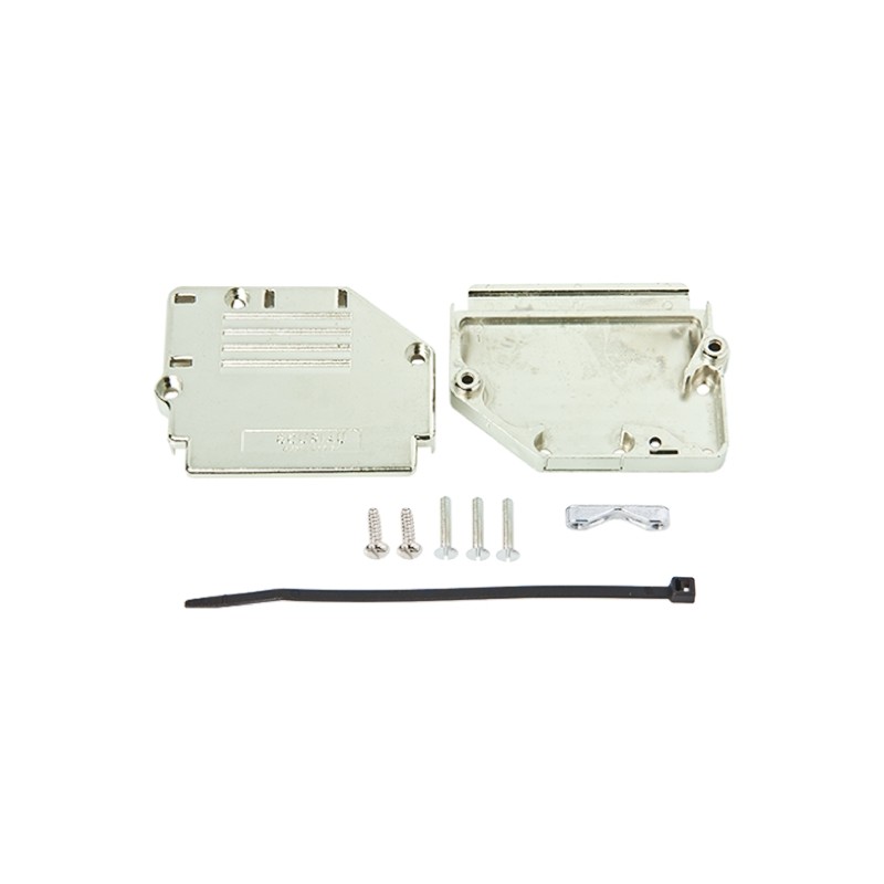 1 pcs - Amphenol ICC 863093C Series Thermoplastic Angled, Straight D Sub Backshell, 37 Way, Strain Relief