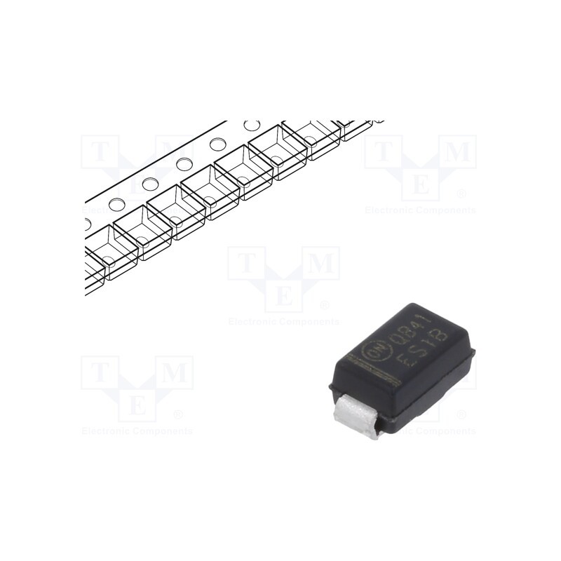 20 pcs : ES1B - Diode: rectifying, SMD, 100V, 1A, 15ns, SMA, Ufmax: 0.92V, Ifsm: 30A