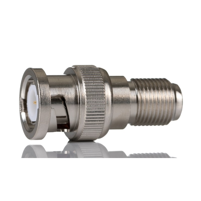 1 pcs - RS PRO Straight Coaxial Adapter BNC Plug to Type F Socket 1GHz