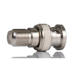 1 pcs - RS PRO Straight Coaxial Adapter BNC Plug to Type F Socket 1GHz
