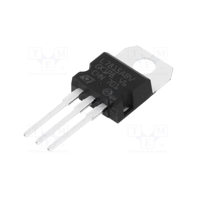 10 pcs : L7815ABV - IC: voltage regulator, linear,fixed, 15V, 1.5A, TO220AB, THT,