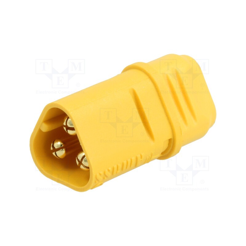 10 pcs : MT30-M - Plug, DC supply, MT30, male, PIN: 3, for cable, soldering, yellow