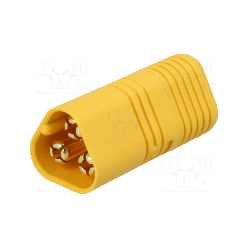 10 pcs : MT60-M - Plug, DC supply, MT60, male, PIN: 3, for cable, soldering, yellow