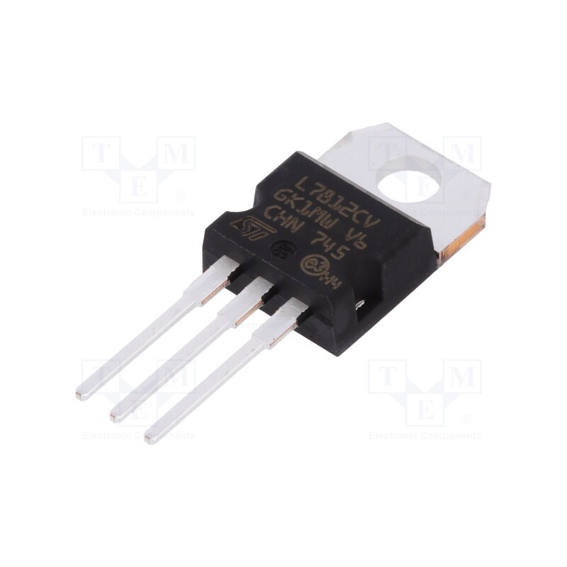 10 pcs : L7812CV-DG - IC: voltage regulator, linear,fixed, 12V, 1.5A, TO220AB, THT,