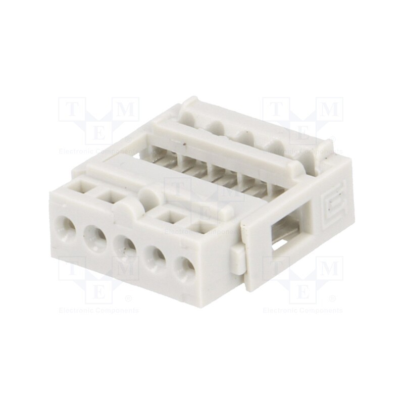 10 pcs : N1605 - Plug, IDC, female, PIN: 5, IDC, THT, 2.54mm, tinned, Layout: 1x5