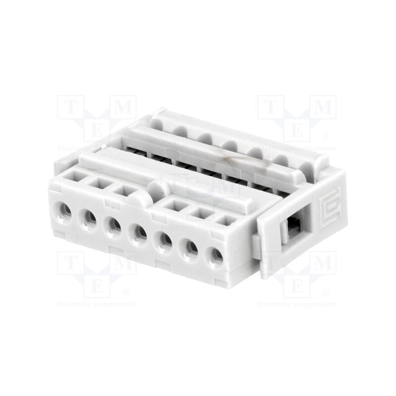 10 pcs : N1607 - Plug, IDC, female, PIN: 7, IDC, THT, 2.54mm, tinned, Layout: 1x7