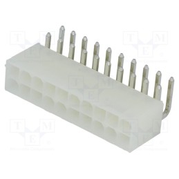 10 pcs : N42GK-20 - Socket, wire-board, male, N42G, 4.2mm, PIN: 20, THT, 600V, 9A, tinned