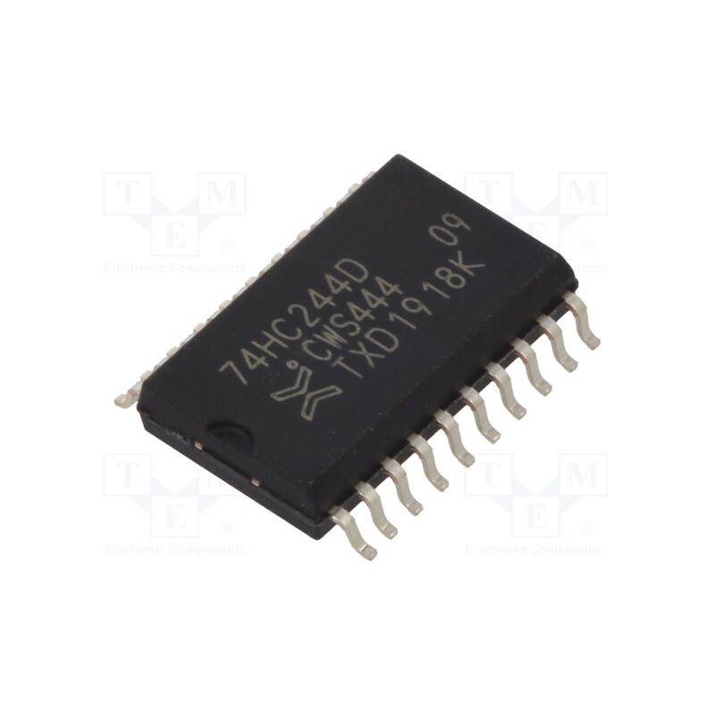 10 pcs : 74HC244D,653 - IC: digital, buffer,non-inverting,line driver, Ch: 8, CMOS, SMD