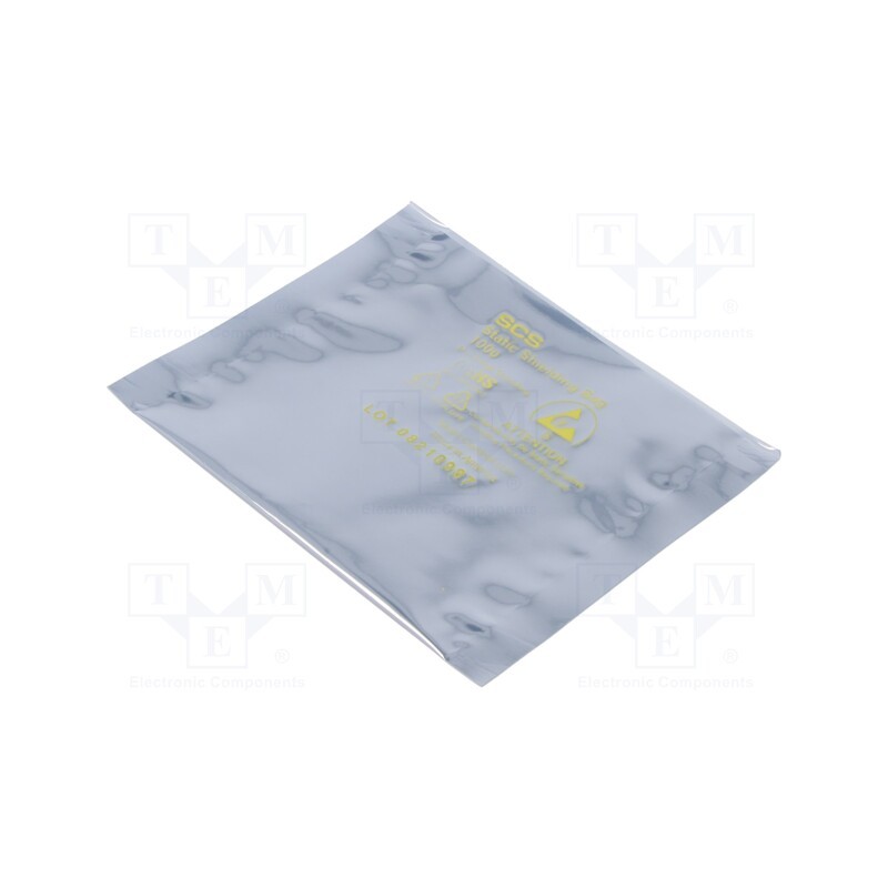 20 pcs : 10044 - Protection bag, ESD, L: 100mm, W: 100mm, Thk: 71um