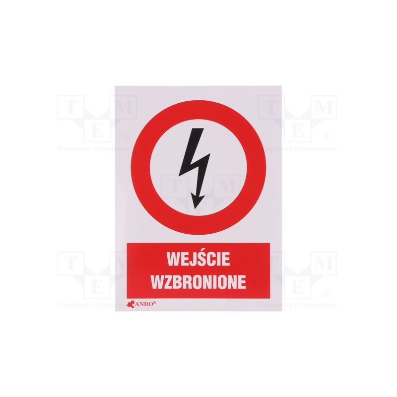 10 pcs : 5EZA74/105FS -AS - Safety sign, prohibitory, self-adhesive folie, W: 74mm, H: 105mm