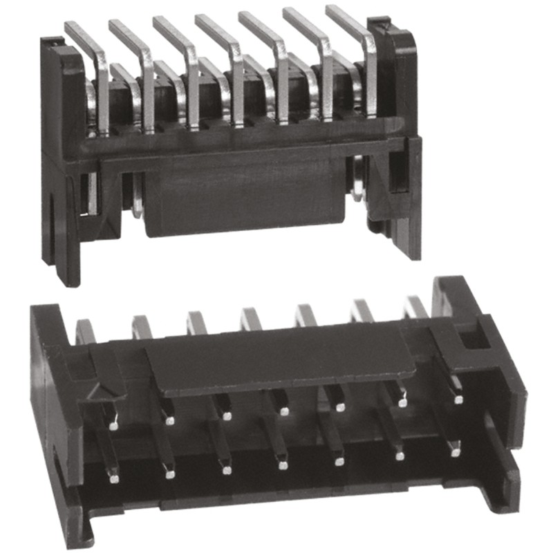 10 pcs - Hirose DF11 Series Right Angle Through Hole PCB Header, 14 Contact(s), 2.0mm Pitch, 2 Row(s), Shrouded