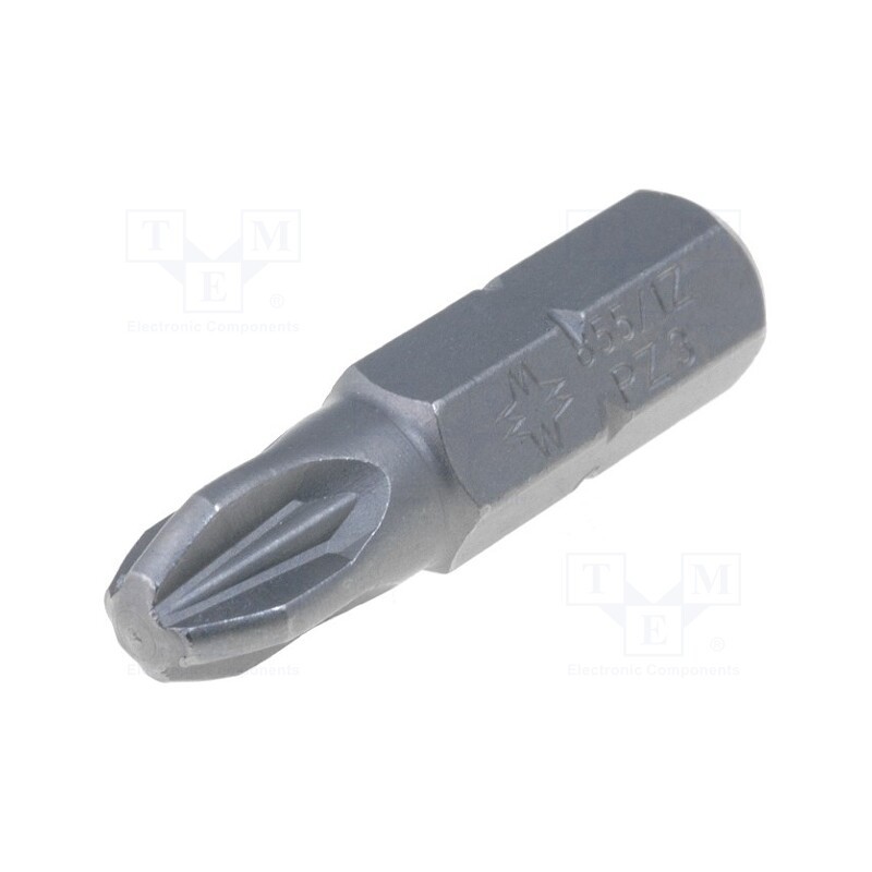 10 pcs : 5072084001 - Screwdriver bit, Pozidriv®, PZ3, Overall len: 25mm