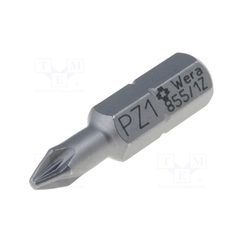 10 pcs : 5072080001 - Screwdriver bit, Pozidriv®, PZ1, Overall len: 25mm