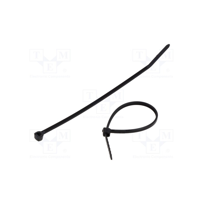 200 pcs : 7TCG054360R0367 - Cable tie, L: 111mm, W: 2.4mm, 80N, black, UL94V-2