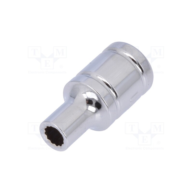 10 pcs : W074051 - Socket, 12-angles,socket spanner, 1/4', Chrom-vanadium steel