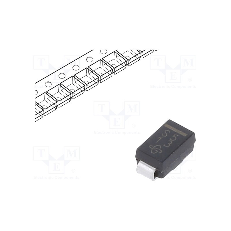 50 pcs : SS15-E3/61T - Diode: Schottky rectifying, SMD, 50V, 1A, SMA,
