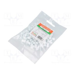 10 pcg : 220103 -AS - Holder, white, for flat cable, 100pcs, with a nail, H: 5mm