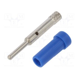10 pcs : EPB 6053 NI / BL - Socket, 2mm banana, 10A, 70VDC, 24.5mm, blue, on panel, insulated