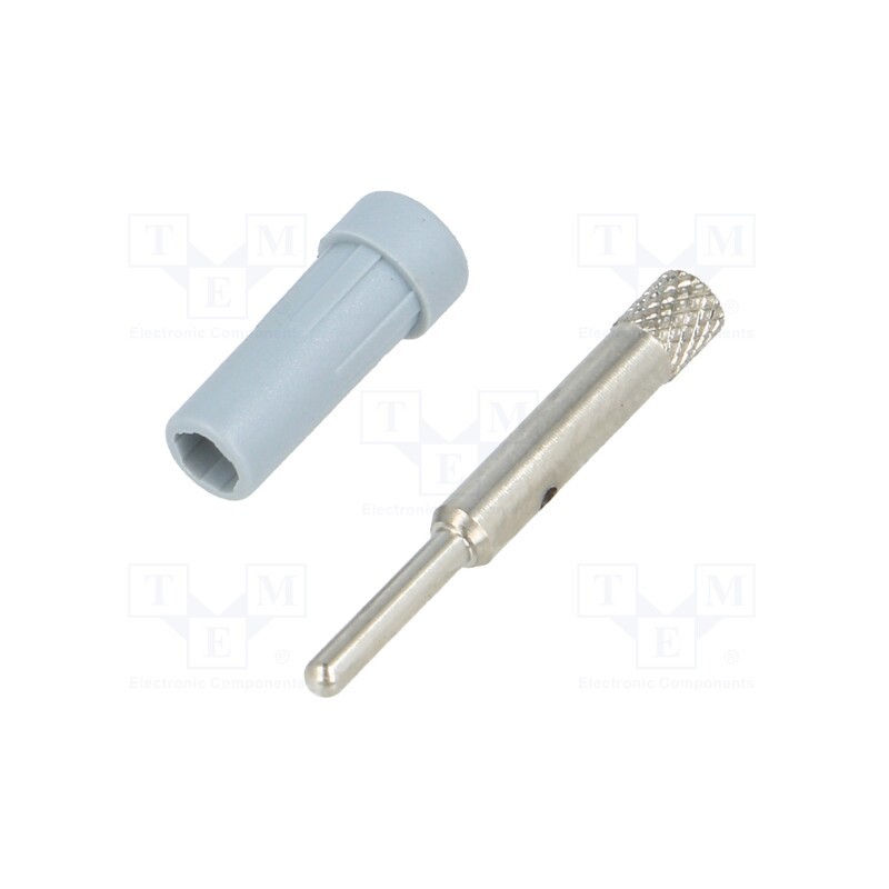 10 pcs : EPB 6053 NI / GR - Socket, 2mm banana, 10A, 70VDC, 24.5mm, grey, on panel, insulated