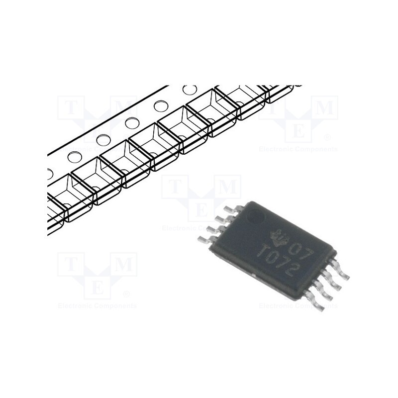 10 pcs : TL072CPWR - IC: operational amplifier, 3MHz, Ch: 2, TSSOP8, ±5÷15VDC,