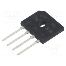10 pcs : GBU8M - Bridge rectifier: single-phase, Urmax: 1kV, If: 8A, Ifsm: 200A, flat