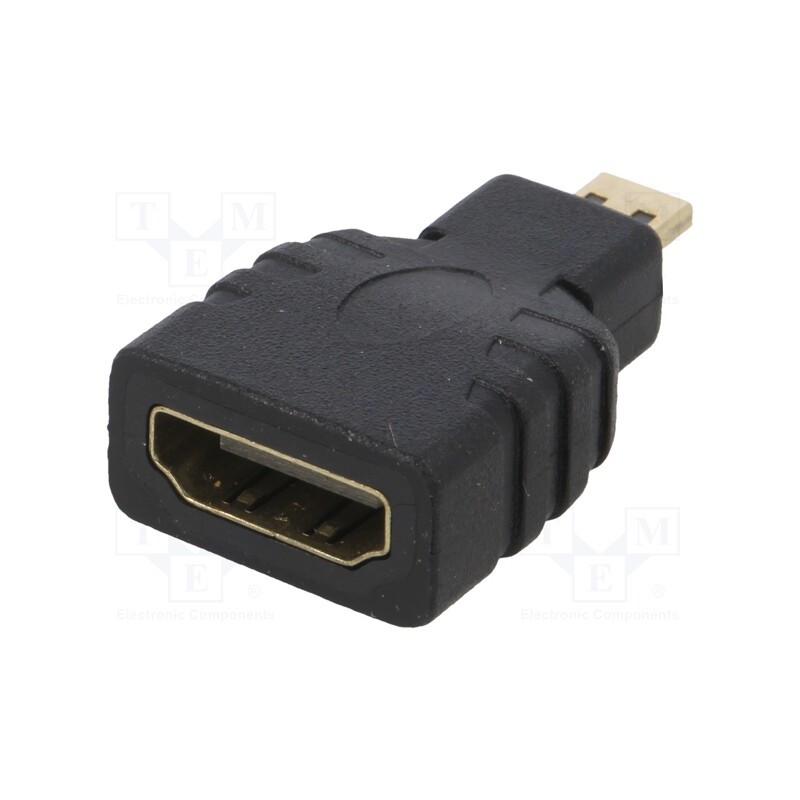 10 pcs : AK-AD-10 - Adapter, HDMI 1.4, HDMI socket,micro HDMI plug, black