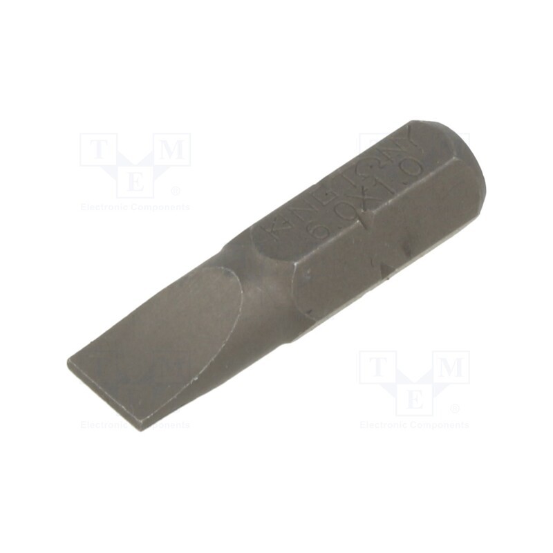 10 pcs : 102506S1 - Screwdriver bit, slot, 6,0x1,0mm, Overall len: 25mm