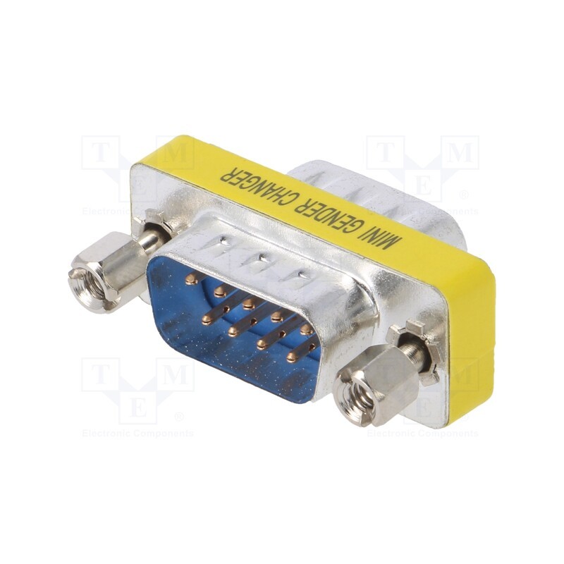 10 pcs : AK-AD-17 - Adapter, D-Sub 9pin plug,both sides, Plating: nickel plated