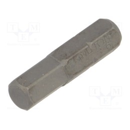 10 pcs : 102506H - Screwdriver bit, hex key, HEX 6mm, Overall len: 25mm