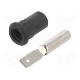 10 pcs : 64.3013-21 - Socket, 4mm banana, 25A, 30VAC, 60VDC, black, nickel plated