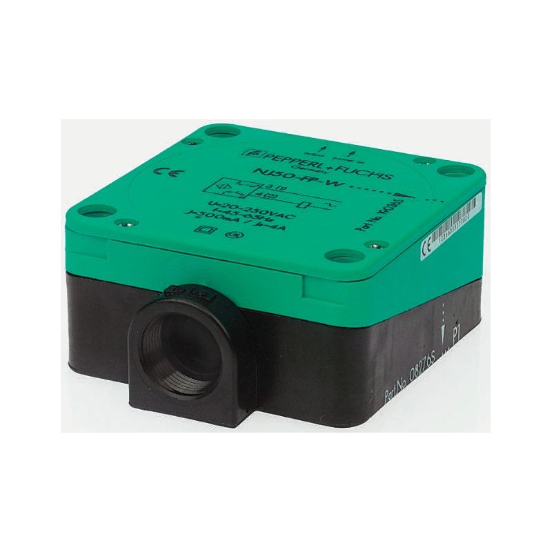 1 pcs - Pepperl + Fuchs Inductive Block-Style Proximity Sensor, 50 mm Detection, NPN Output, 10 - 30 V dc, IP67