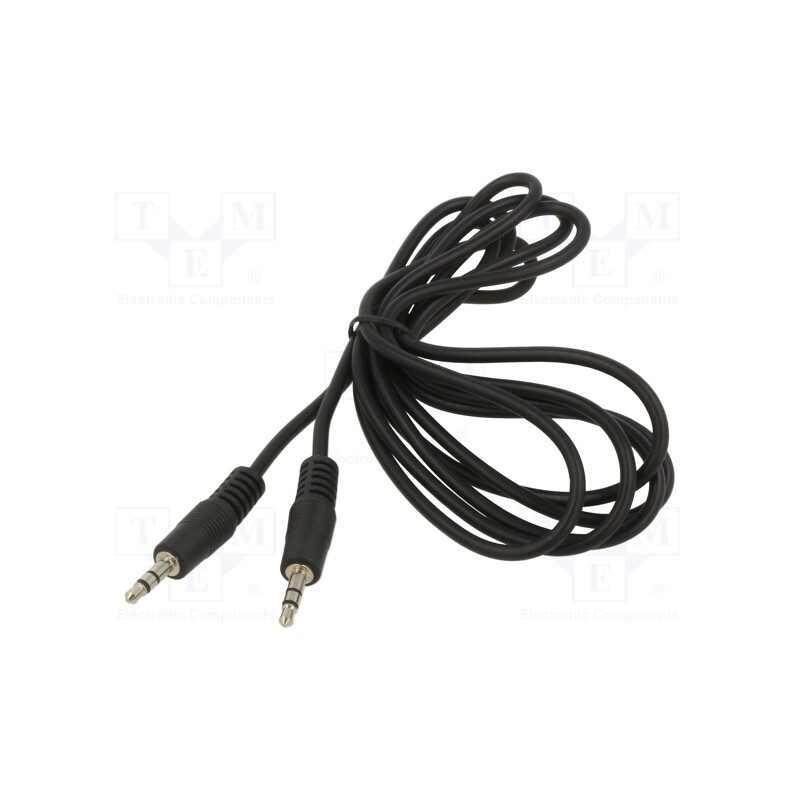 10 pcs : AK-AV-12 - Cable, Jack 3.5mm 3pin plug,both sides, 1.8m, black