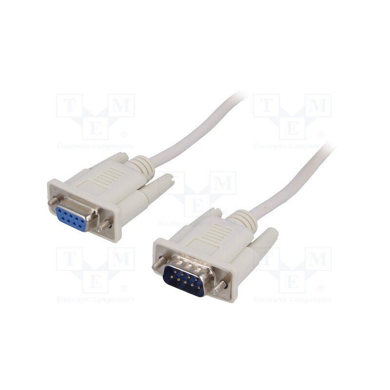 10 pcs : AK-CO-01 - Cable, D-Sub 9pin socket,D-Sub 9pin plug, 2m, white