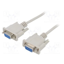 10 pcs : AK-CO-04 - Cable, D-Sub 9pin socket,both sides, 2m, white, connection 1: 1