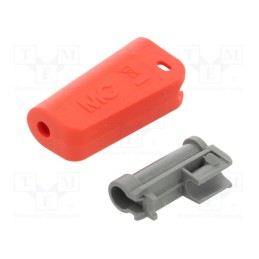 10 pcs : 64.1047-22 - Plug case, red, Overall len: 36.3mm, Socket size: 4mm