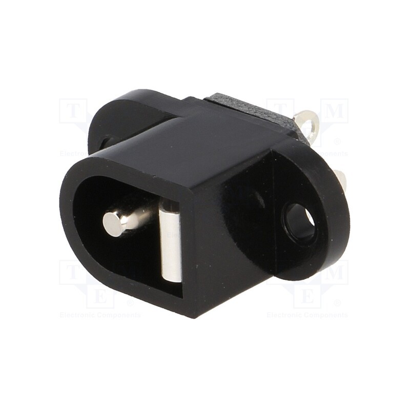 10 pcs : NEB/J 25 - Socket, DC supply, male, 5.5/2.5mm, soldering, 1A, 12VDC, straight