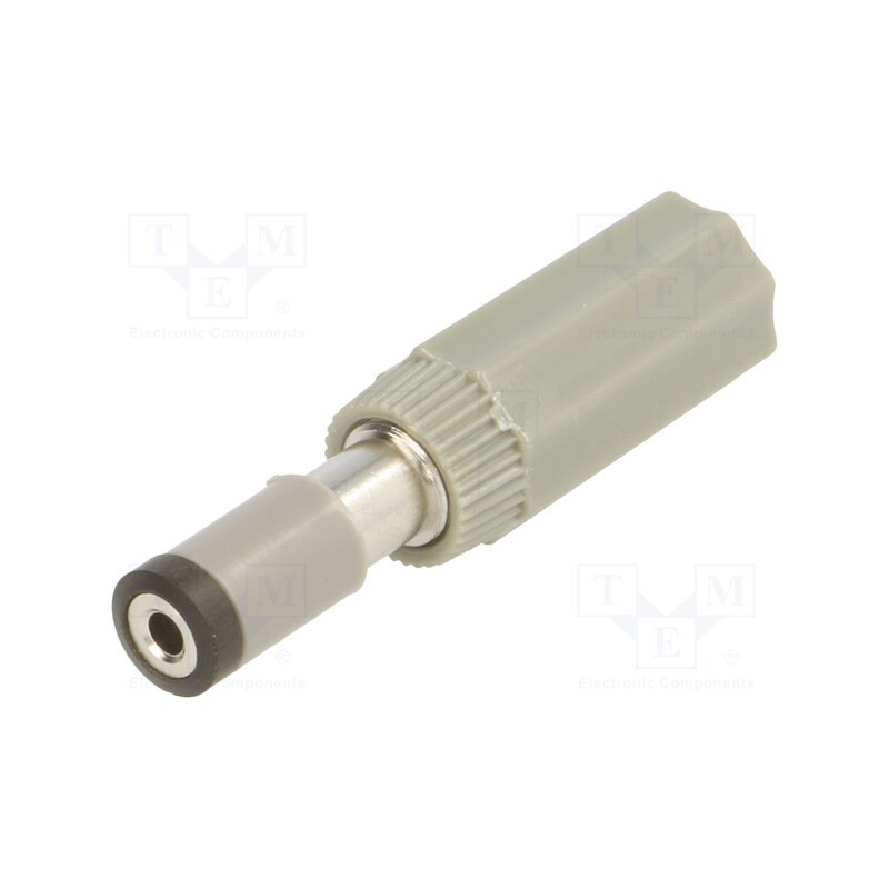 10 pcs : NES 1 GRAU - Plug, DC supply, female, 6/1.98mm, for cable, soldering, 3A, 34VDC