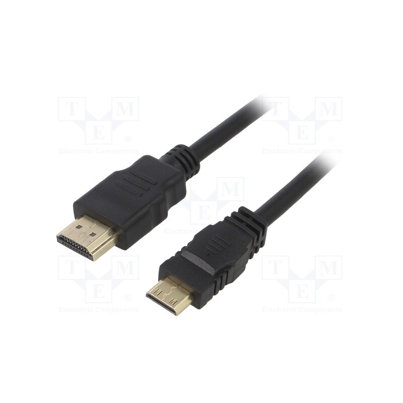 10 pcs : AK-HD-10M - Cable, HDMI 1.4, HDMI plug,mini HDMI plug, 1m, black