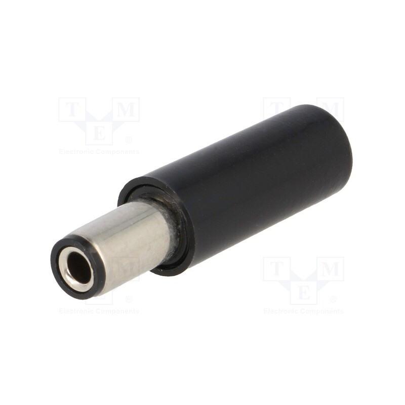 10 pcs : NES/J 25 SCHWARZ - Plug, DC supply, female, 5.5/2.5mm, for cable, soldering, 1A, 12VDC