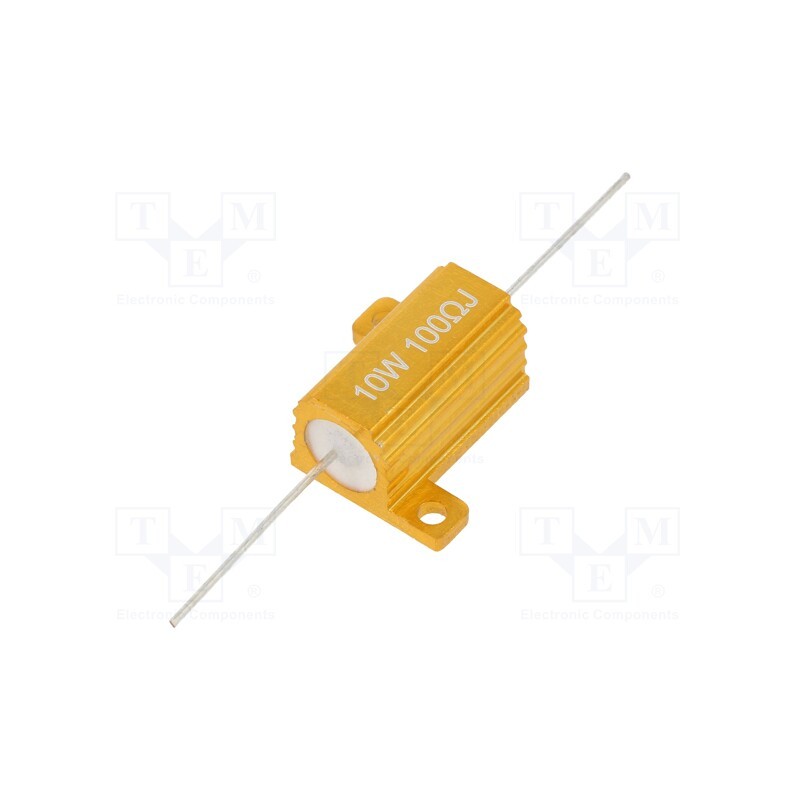10 pcs : AHP10W-100RJ - Resistor: wire-wound, with heatsink, 100Ω, 10W, ±5%, 50ppm/°C