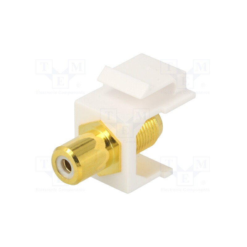 10 pcs : NK0026 - Socket, Transition: adapter, female x2, Keystone, straight, yellow