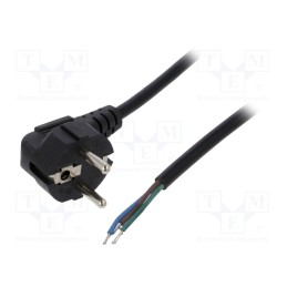 10 pcs : AK-OT-01A - Cable, 3G0.5mm2, CEE 7/7 (E/F) plug angled,wires, PVC, 1.5m, 10A