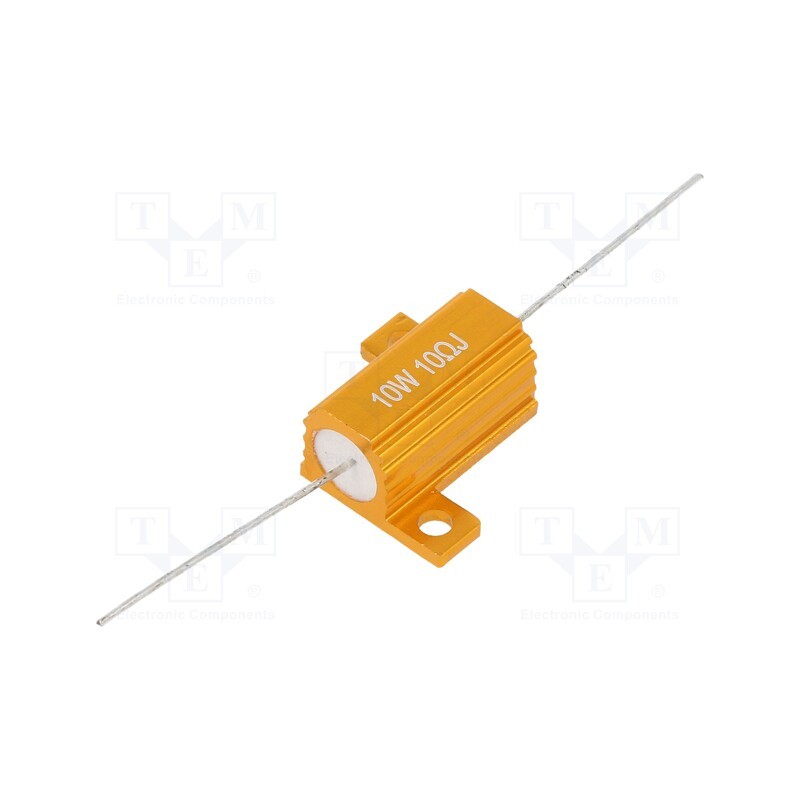 10 pcs : AHP10W-10RJ - Resistor: wire-wound, with heatsink, 10Ω, 10W, ±5%, 50ppm/°C