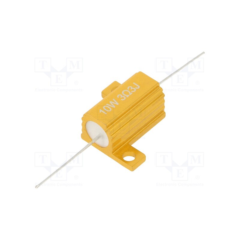10 pcs : AHP10W-3R3J - Resistor: wire-wound, with heatsink, 3.3Ω, 10W, ±5%, 50ppm/°C