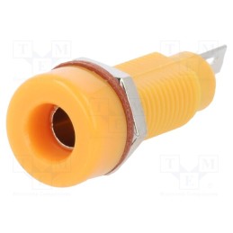 10 pcs : - Socket, 4mm banana, 10A, 60VDC, orange, nickel plated, insulated