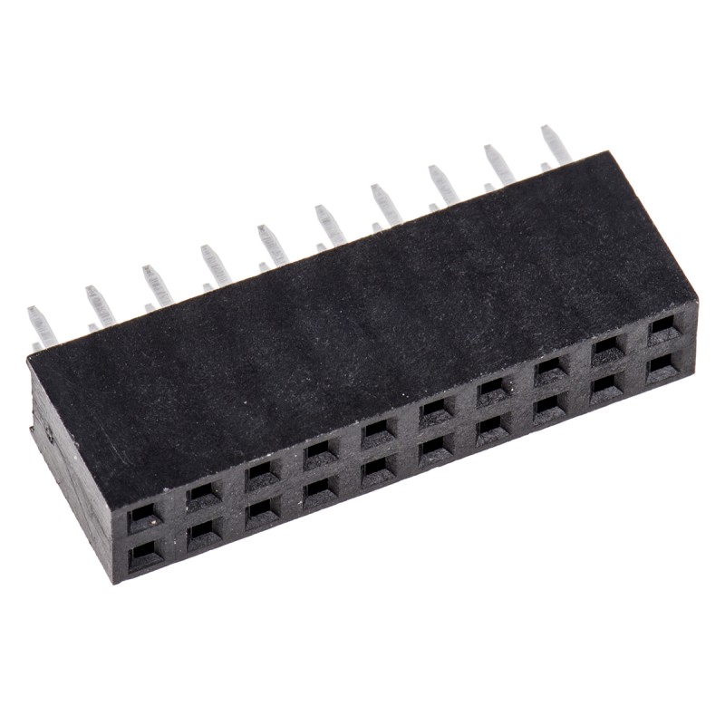 100 pcs - HARWIN Straight Through Hole Mount PCB Socket, 20-Contact, 2-Row, 2.54mm Pitch, Solder Termination