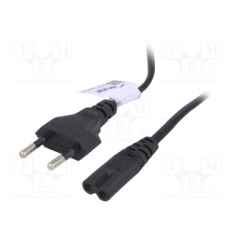 10 pcs : AK-RD-04A - Cable, 2x0.5mm2, CEE 7/16 (C) plug,IEC C7 female, PVC, 0.5m, 2.5A